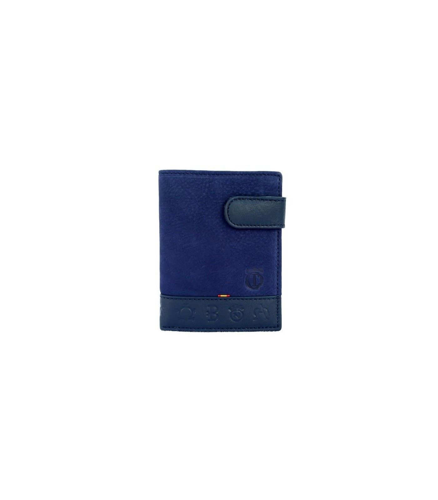 Billetero taurino americano de piel de ante azul