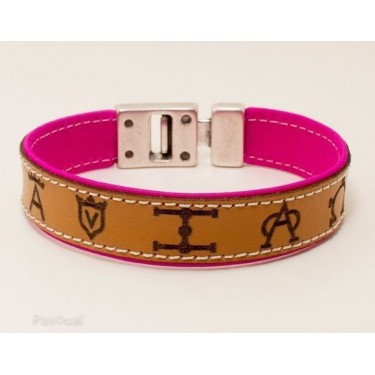 Pulsera hierros piel marrón