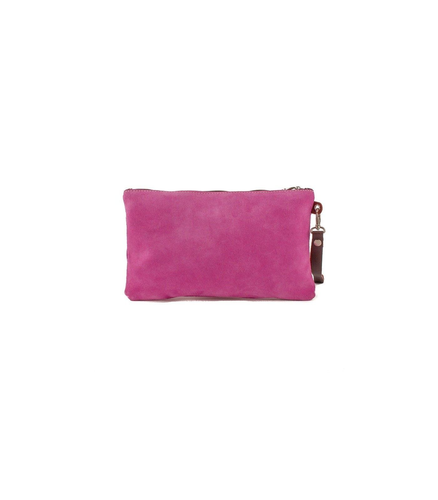 Bolso de mano de ante con adorno pikao en piel