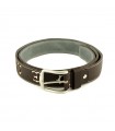 Brown leather bullfighting belt with white irons