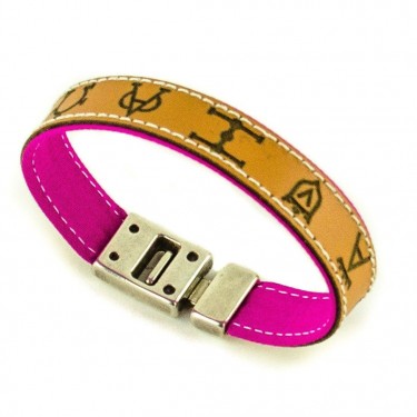 Pulsera taurina de piel marrón con hierros taurinos