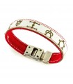 White leather bracelet with irons