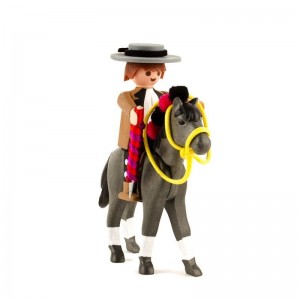Juguete taurino Rejoneador playmobil pintado artesanálmente.