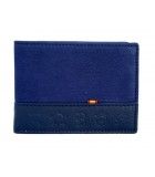 Billetero taurino americano de piel de ante azul