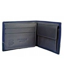 Billetero taurino americano de piel de ante azul
