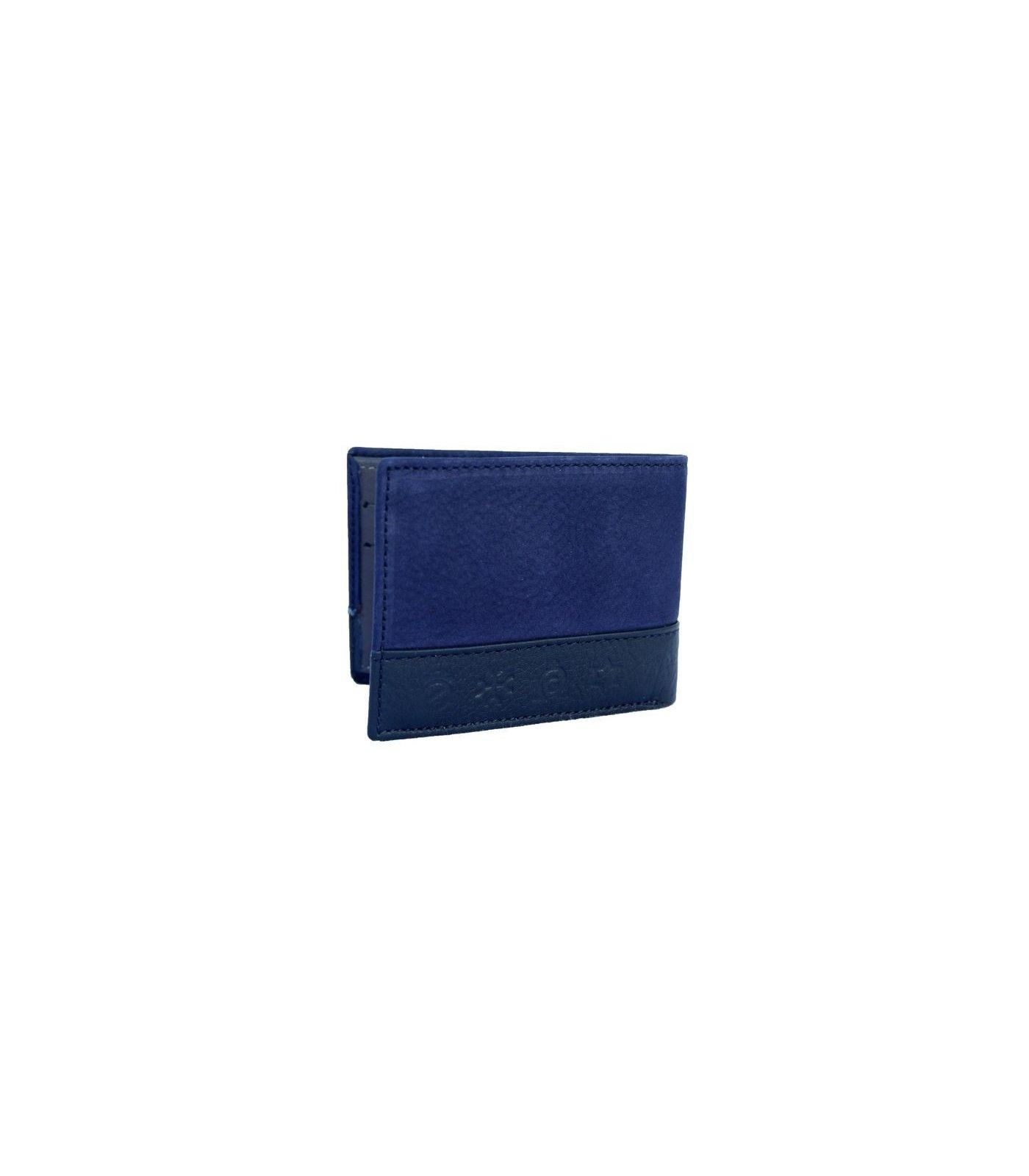 Billetero taurino americano de piel de ante azul