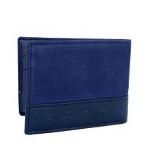 Billetero taurino americano de piel de ante azul