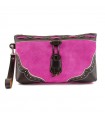 Suede and leather embellishments handbag