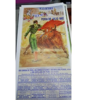 Bullfighting poster Year 1992 Feria Julio Valencia  - 1