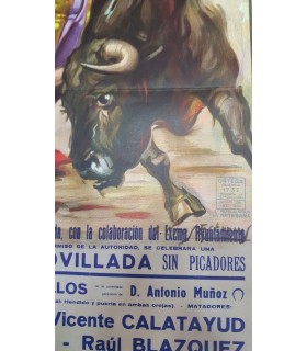 Cartel taurino Año 1993 Gráfica Ortega Pobla del Duc  - 2