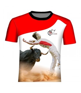 Chemise taurine blanc et rouge  - 1