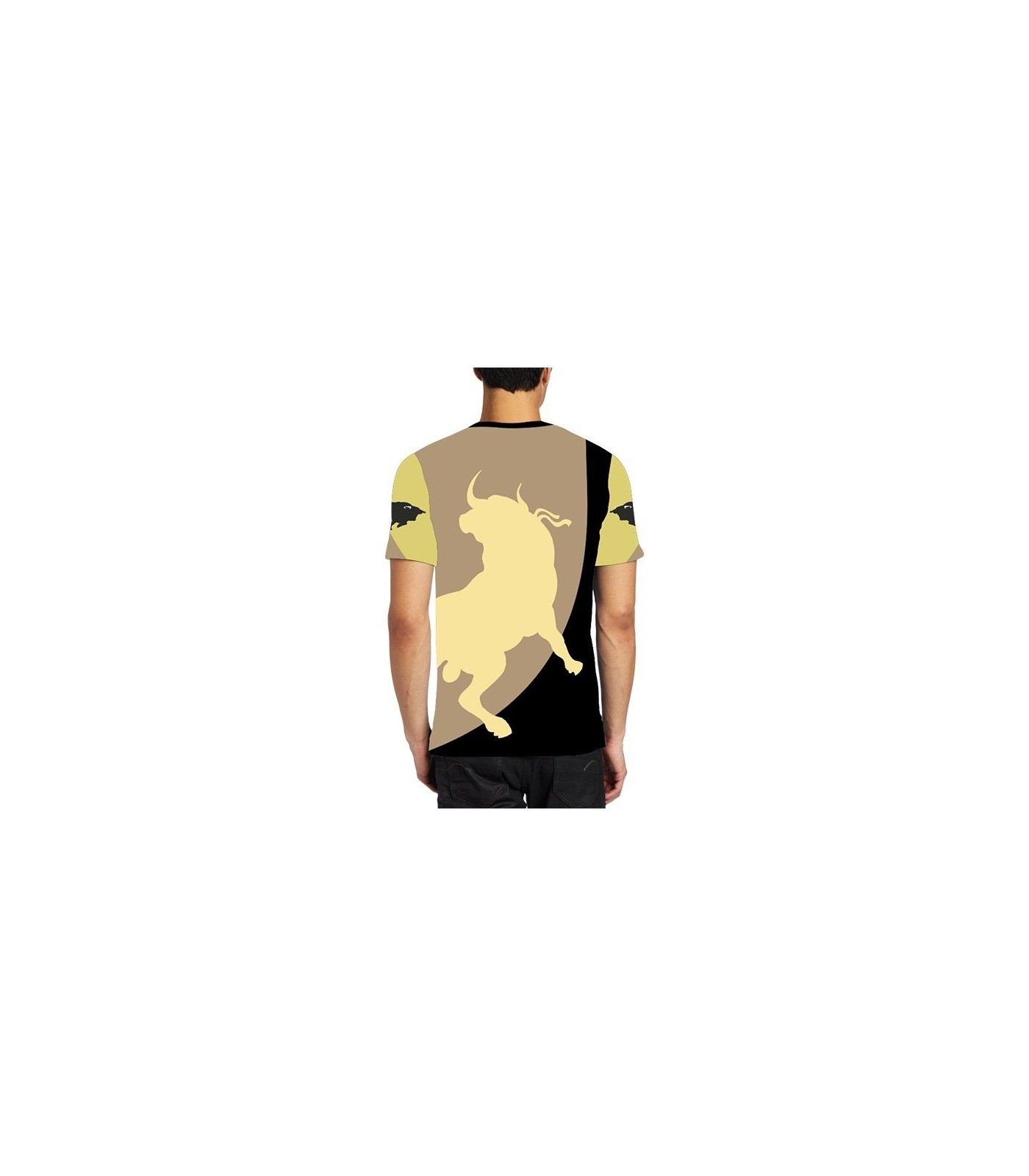 Taurine T-shirt with meat bull in the field  - 2