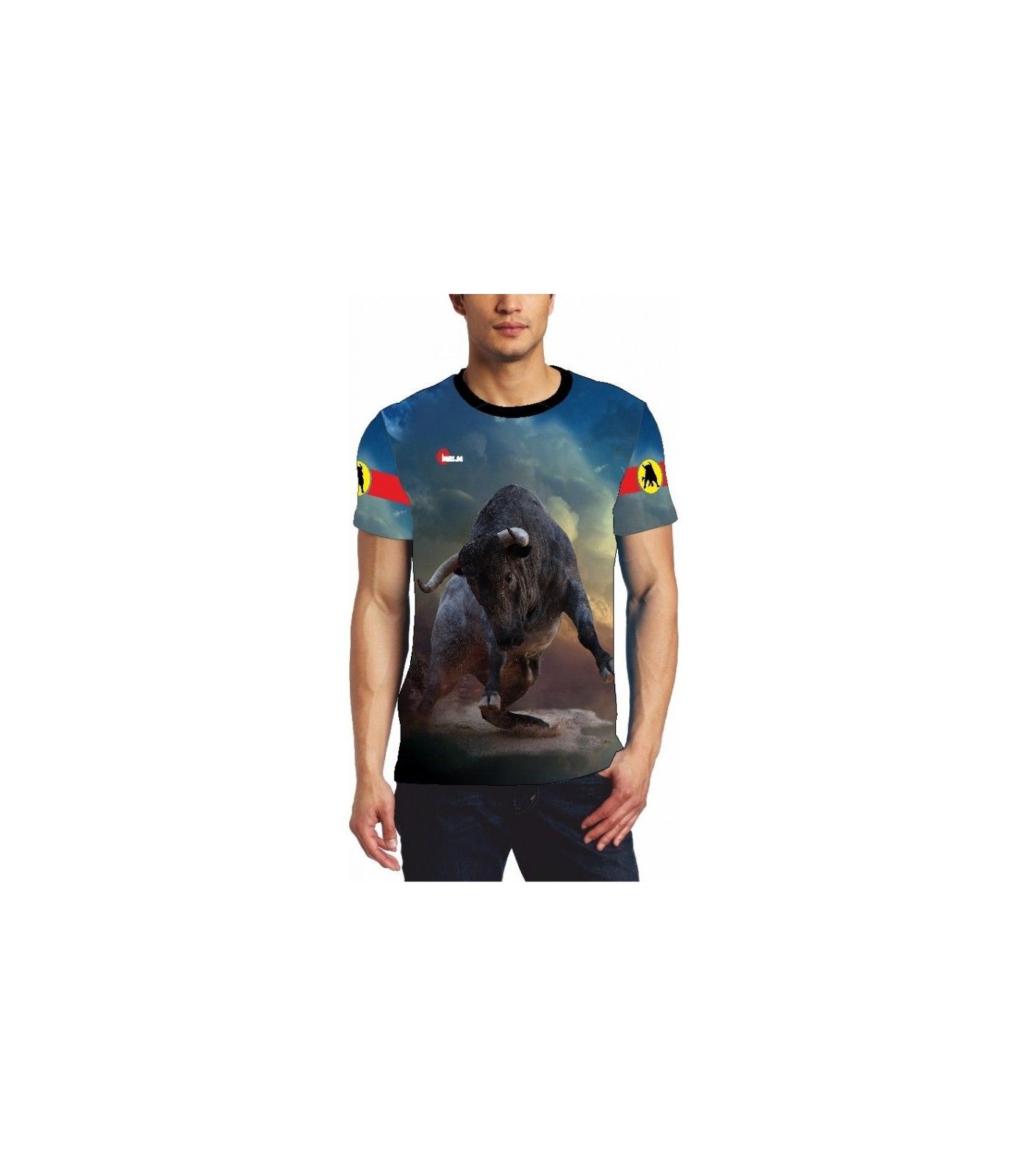 Chemise taurine avec dessin de taureau sur la place  - 1