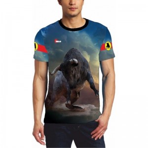 Chemise taurine avec dessin de taureau sur la place  - 1