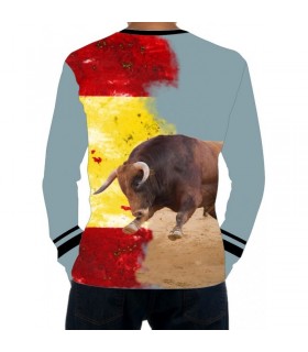 Long-sleeved bullfighter t-shirt with bull embisting the flag of Spain  - 2
