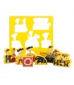 Puzzle with foam rubber bullfighting figures