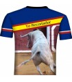 Bullfighting T-shirt with bull and cross flag 2  - 2