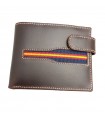 Brown leather wallet with Spanish flag