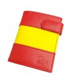 Leather wallet with Spanish flag
