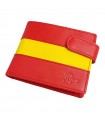 Leather wallet with Spanish flag