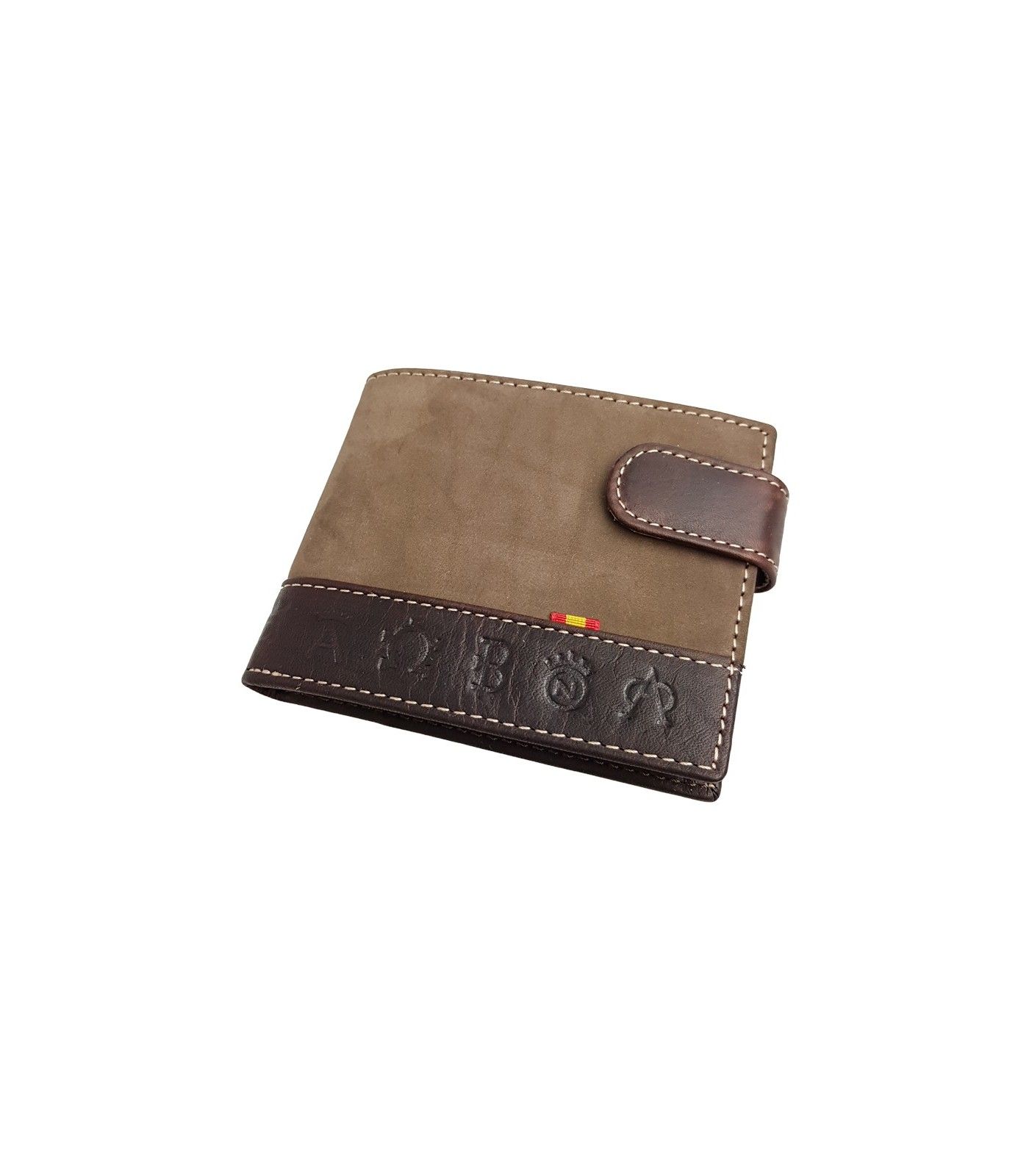 Brown suede taurine wallet with engraved irons  - 1