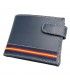 Cartera de piel azul de hombre azul con bandera de España