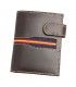Cartera de piel marrón con bandera de España  - 1