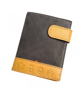 Grey leather bullfighting wallet with bullfighting irons  - 1