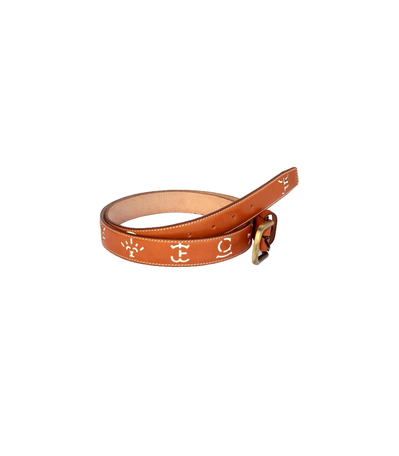 Bullfighting leather belt, with bullfighting irons  - 1