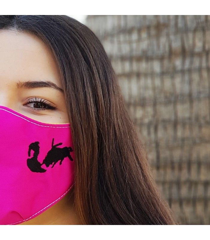 Mascarilla de tela de capote con toro bordado  - 2