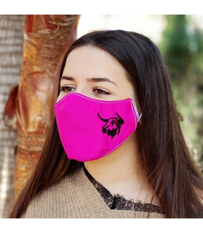 Mascarilla de tela de capote con toro bordado  - 4