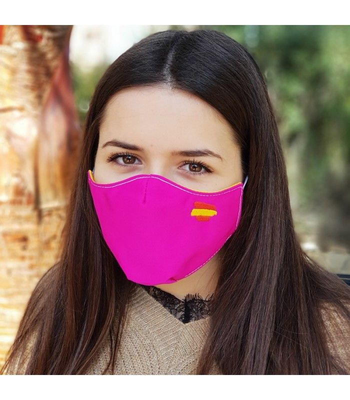 Mascarilla de tela de capote con toro bordado  - 8