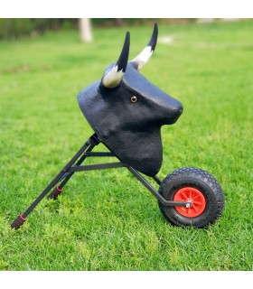 Bullfighting cart for children, with real horns and folding.  - 1