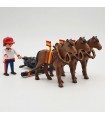 Three-horse mules for playmobil scale bull trawling Mastoro - 4