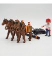 Three-horse mules for playmobil scale bull trawling Mastoro - 5