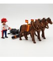 Three-horse mules for playmobil scale bull trawling Mastoro - 6