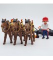 Three-horse mules for playmobil scale bull trawling Mastoro - 7