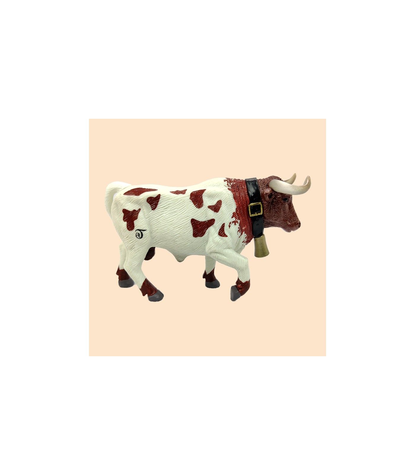 Toro manso cabestro marrón y blanco