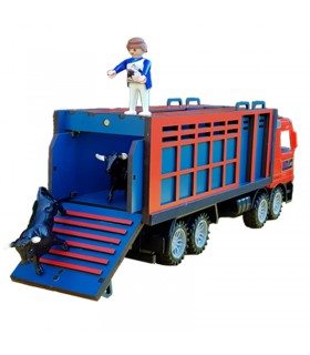 Camion de taureau de jouet « premium » avec des cages et la rampe arrière