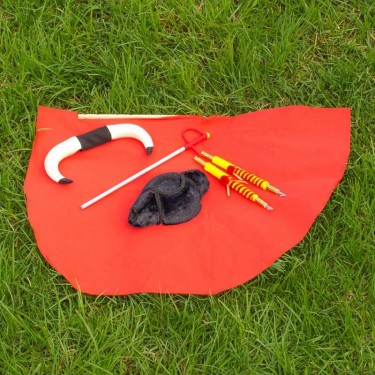 copy of Set of children's crutches with help, flags and montera.
