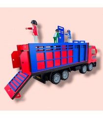 Camion de taureau de jouet « premium » avec des cages et la rampe arrière