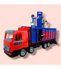 Camion de taureau de jouet « premium » avec des cages et la rampe arrière