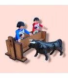 Banc para taureaux avec poteau