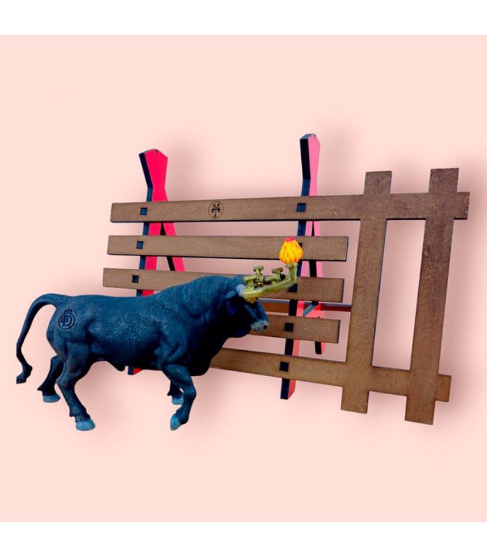 Barreras con paso para toros de juguete