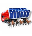 Camion de transport gros taureaux avec 6 cages rouge