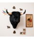 Cabeza de toro negro decorativa para pared