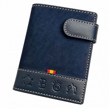 Portefeuille de taureaux en daim bleu