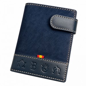 Portefeuille de taureaux en daim bleu