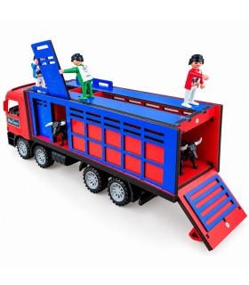 Camion de taureau de jouet « premium » avec des cages et la rampe arrière